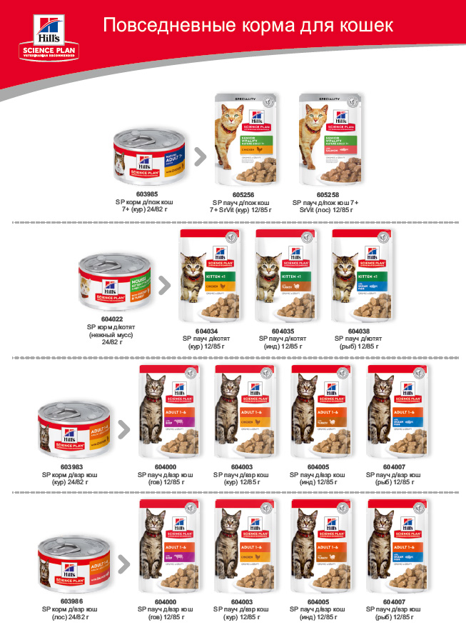 замена повседневных консервов хиллс для котов