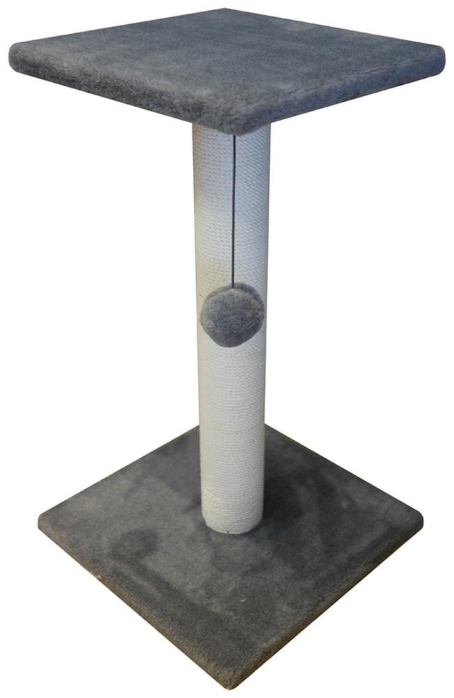 Когтеточка с полкой Cat House (мех, хлопок), 70 см