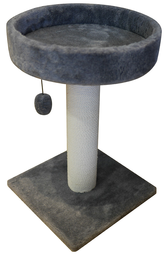 Когтеточка лежанка круглая Cat House (мех, хлопок), 55 см