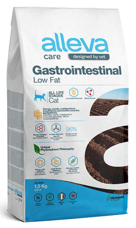 Сухой диетический корм Alleva Care Cat Gastrointestinal Low fat для кошек с расстройствами пищеварения