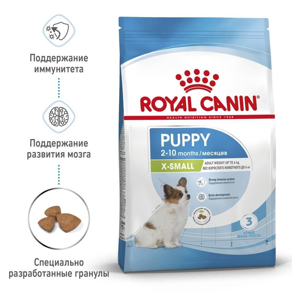 Корм для собак Royal Canin X-Small Puppy (для щенков от 2 до 10 месяцев миниатюрных размеров)