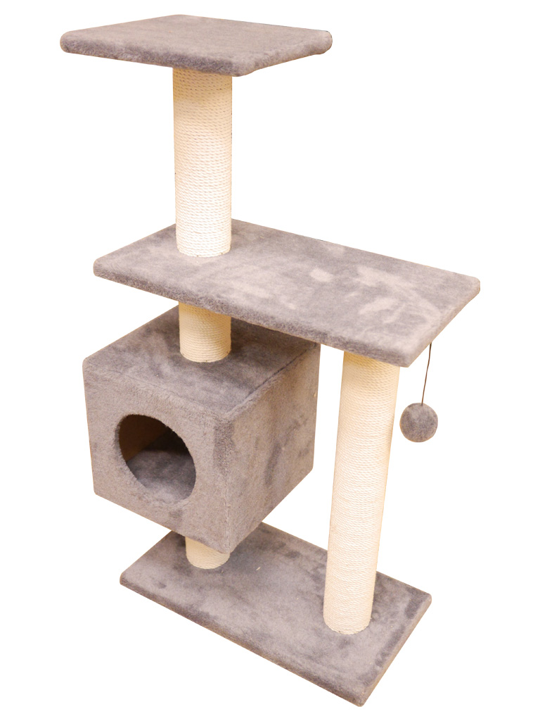 Игровой комплекс Буран для кошек Cat House (мех, хлопок), 106 см