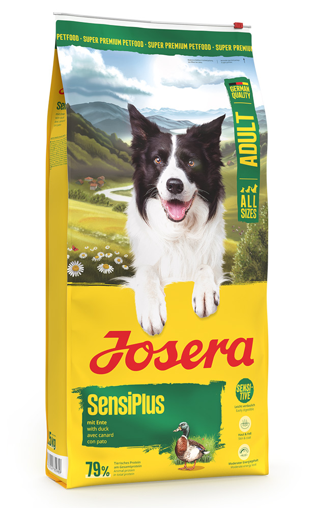 Сухой корм Йозера Сенсиплюс для взрослых собак с чувствительным пищеварением и склонным к пищевой аллергии с уткой и рисом Josera SensiPlus Adult Sensitive 24/12, 12.5 кг.