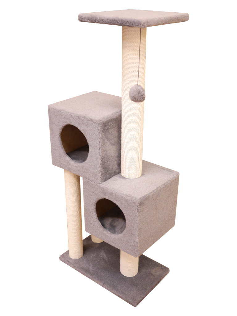 Игровой комплекс двойной домик с шариком на резинке (мех, хлопок). 1,27 м