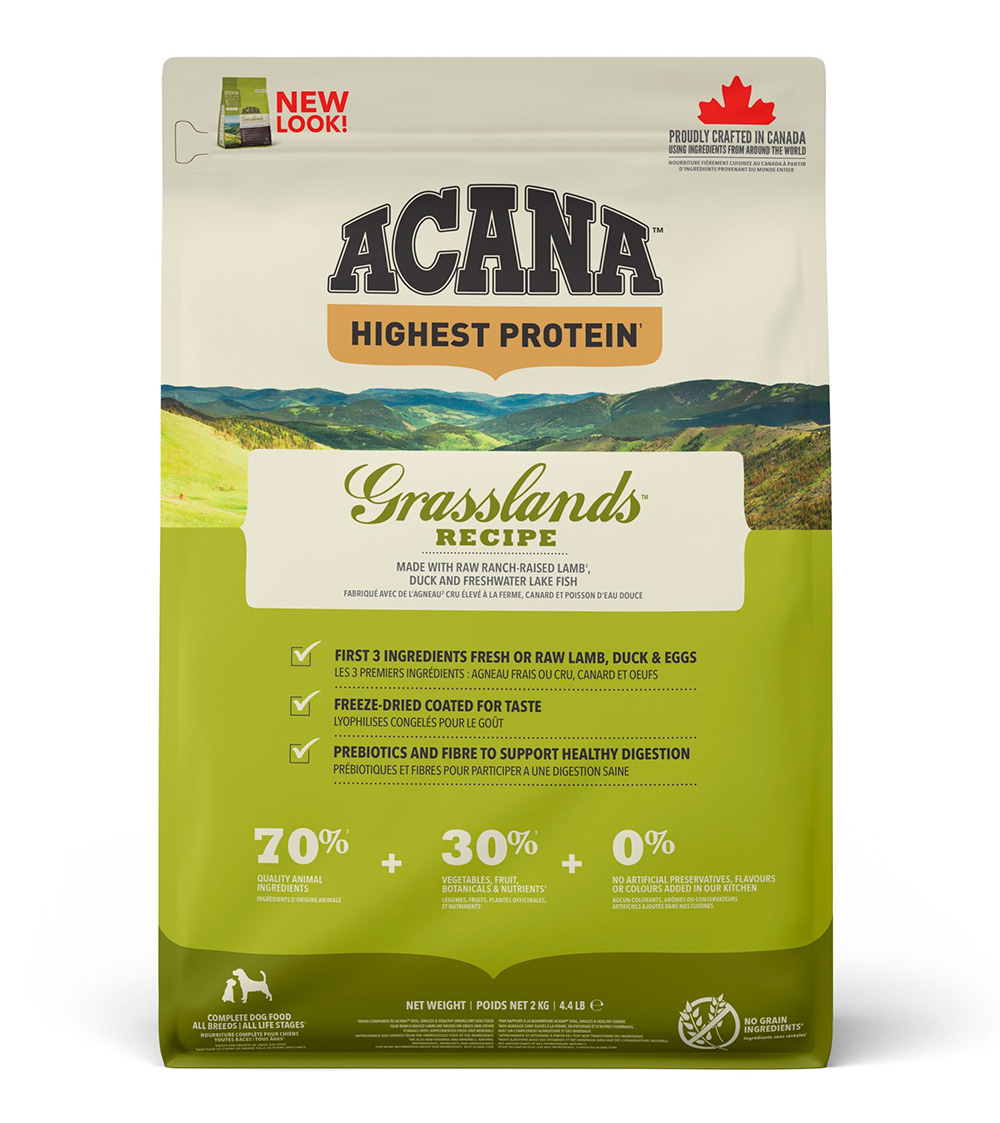 Корм беззерновой гипоаллергенный Акана Грасслэнд (ACANA GRASSLANDS) для собак всех пород с ягненком