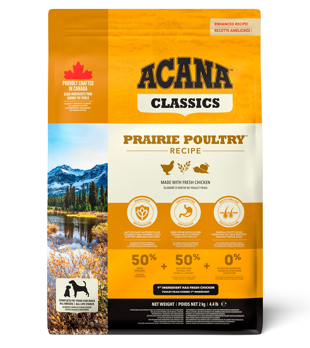 Корм низкозерновой Акана Прерия Поултри (Acana Prairie Poultry) для взрослых собак всех пород
