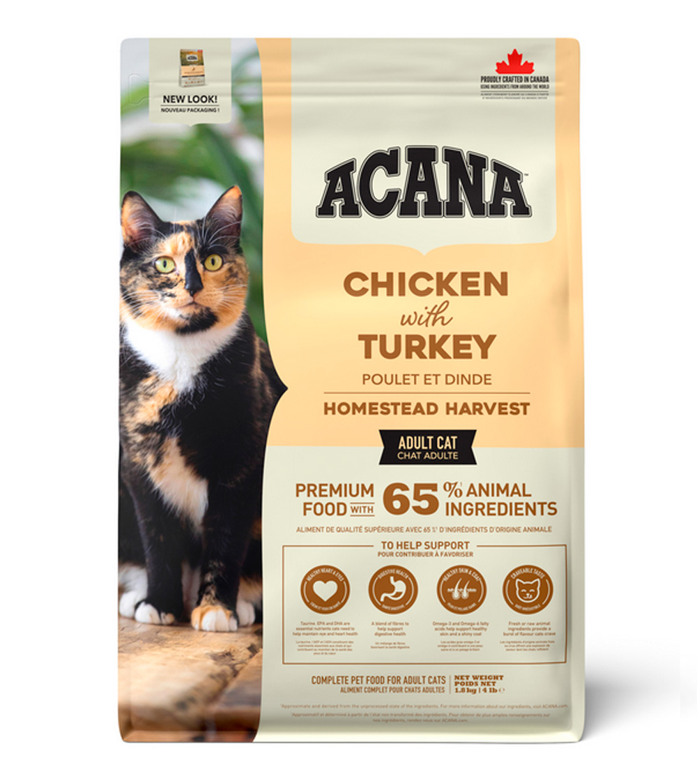 Корм низкозерновой Акана Хоумстед Харвест (ACANA HOMESTEAD HARVEST) для взрослых кошек с курицей и индейкой