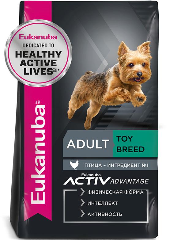 Сухой корм для взрослых собак миниатюрных пород от года и старше Eukanuba Adult Toy Breed (Птица)