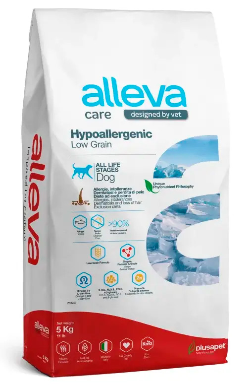 Сухой диетический корм Alleva Care Dog Adult Hypoallergenic Low Grain  для собак с пищевой непереносимостью