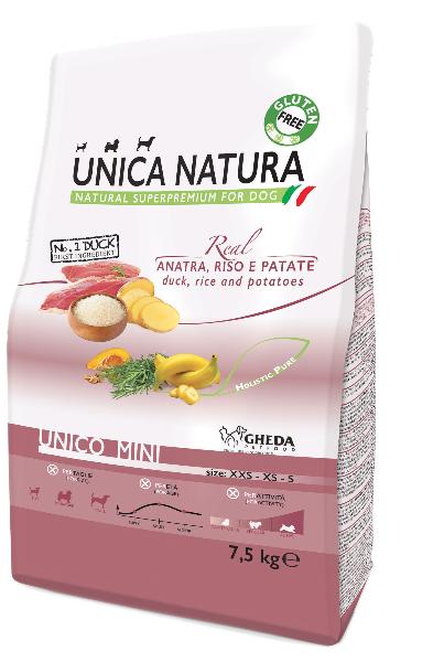 Корм для собак мелких пород Unica Natura Mini утка, рис, картофель