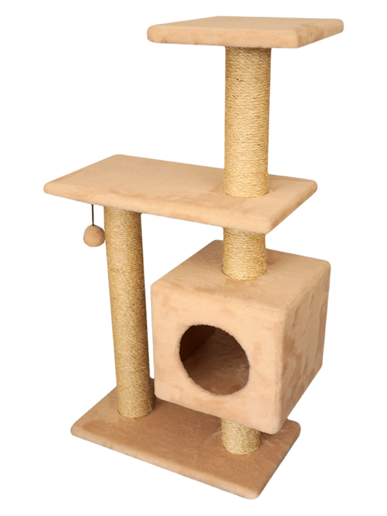 Игровой комплекс Буран для кошек Cat House (мех, сизаль), 106 см