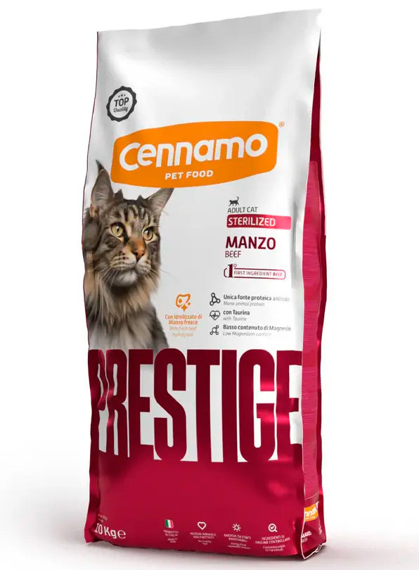 Корм Cennamo Prestige Adult Cat STERILIZED MANZO для взрослых стерилизованных кошек (говядина)