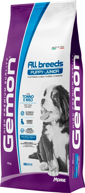 Корм Gemon Dog Puppy & Junior ALL BREEDS TUNA / RICE для щенков всех пород (тунец и рис)