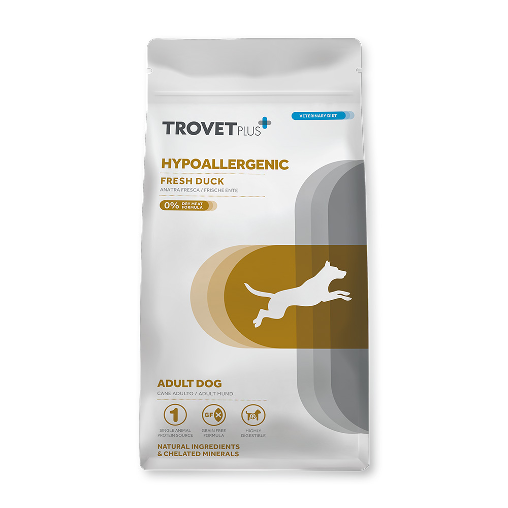Гипоаллергенный корм Trovet Plus Adult Dog Hypoallergenic Fresh Duck для взрослых собак с пищевой гиперчувствительностью (свежая утка)