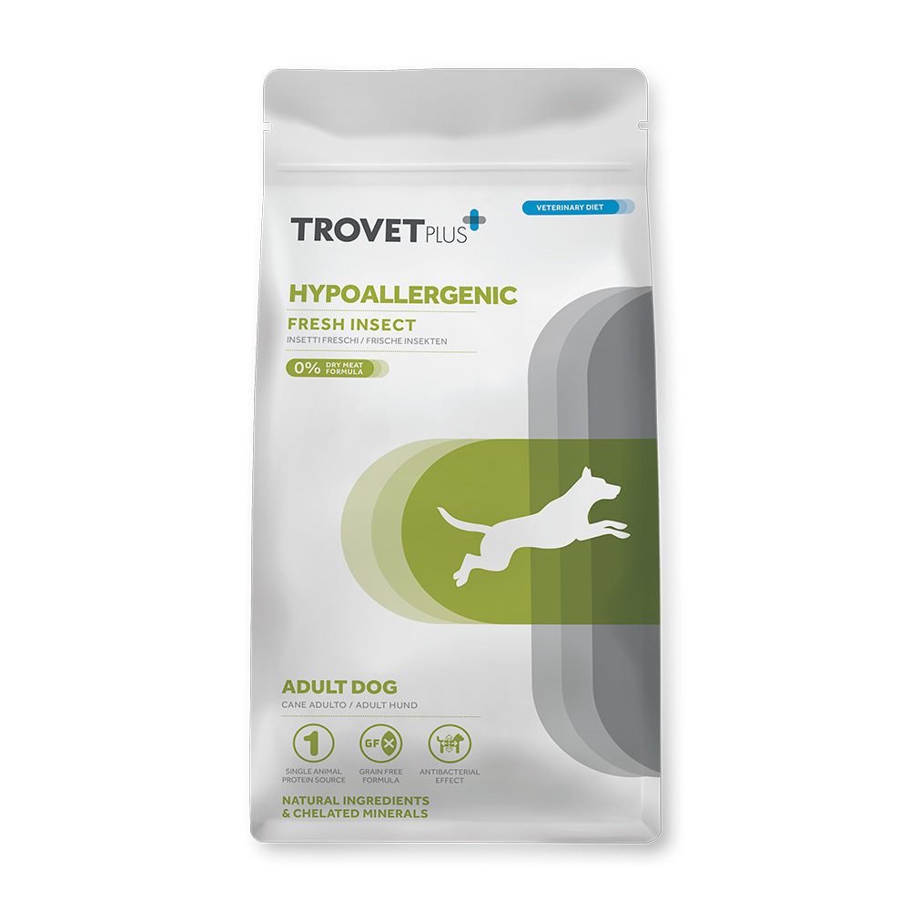 Гипоаллергенный корм Trovet Plus Adult Dog Hypoallergenic Fresh Insect для взрослых собак с пищевой гиперчувствительностью (свежий белок насекомого)