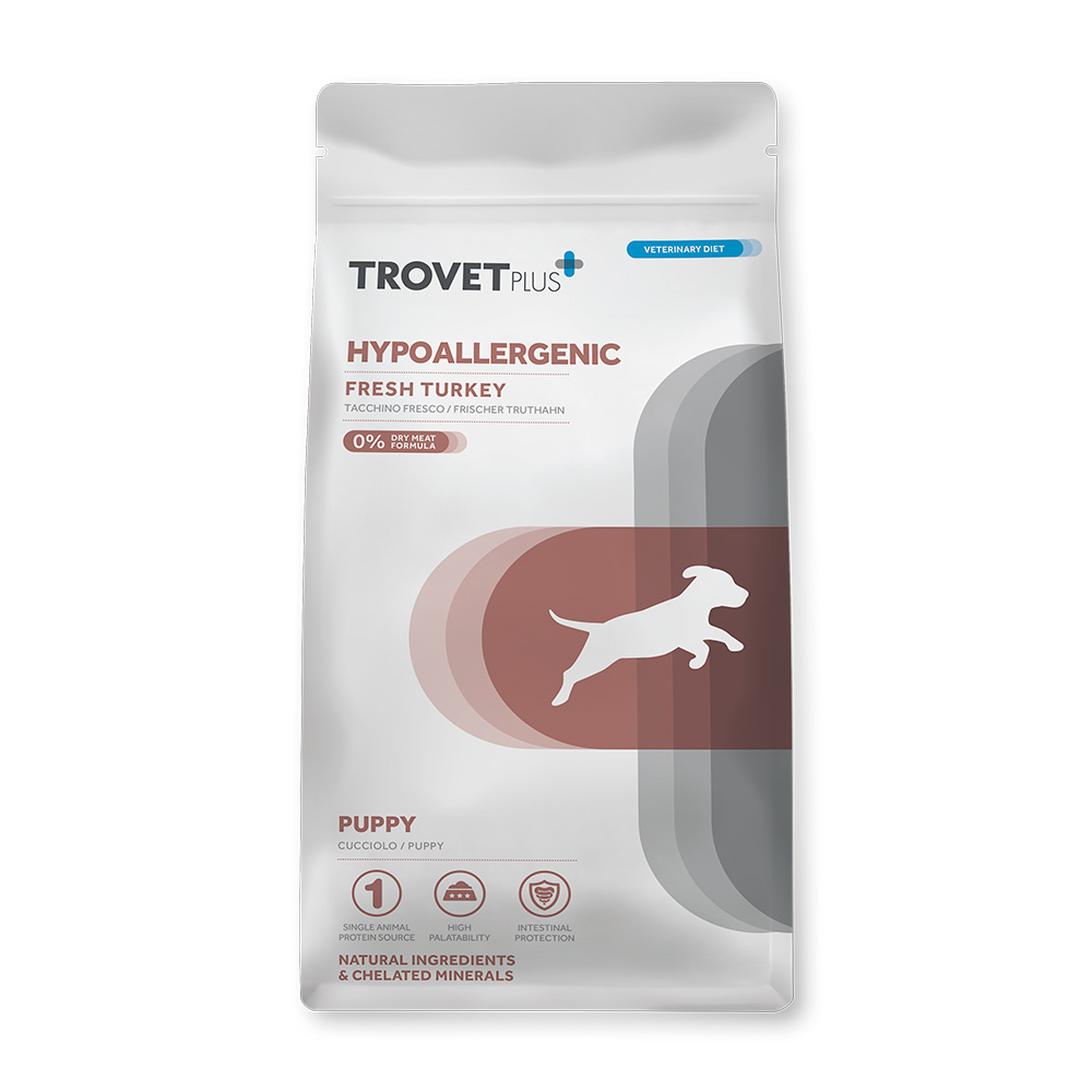 Гипоаллергенный корм Trovet Plus Puppy Hypoallergenic Fresh Turkey для щенков с пищевой гиперчувствительностью (свежая индейка)