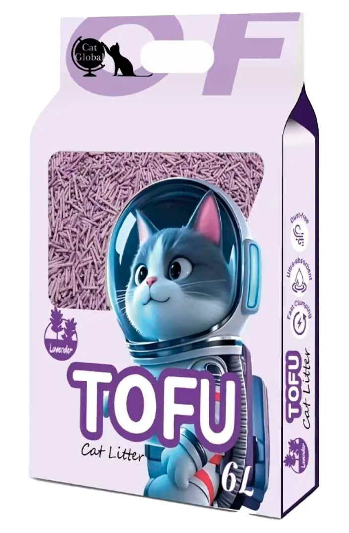 Соевый TOFU комкующийся наполнитель Emily Pets Tofu Lavender с ароматом лаванды