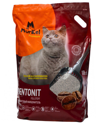 Бентонитовый комкующийся наполнитель Murkel Coffee с ароматом кофе