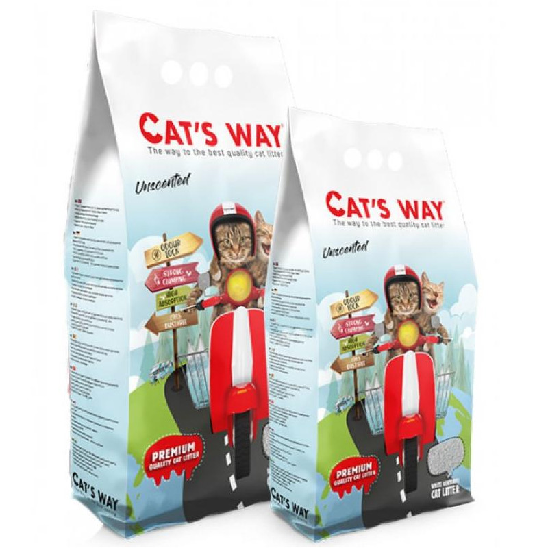 Бентонитовый комкующийся наполнитель Cat's Way Natural без аромата