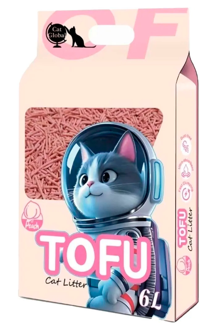 Соевый TOFU комкующийся наполнитель Emily Pets Tofu Peach с ароматом персика