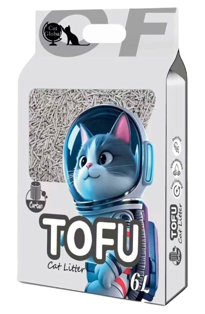 Соевый TOFU комкующийся наполнитель Emily Pets Tofu Carbon с активированным углем