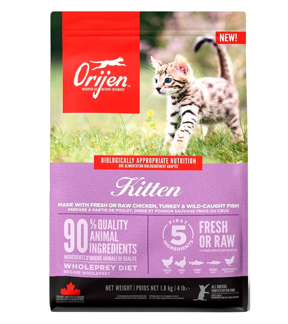 Корм беззерновой ORIJEN KITTEN (Ориджен Киттен) для котят всех пород с курицей