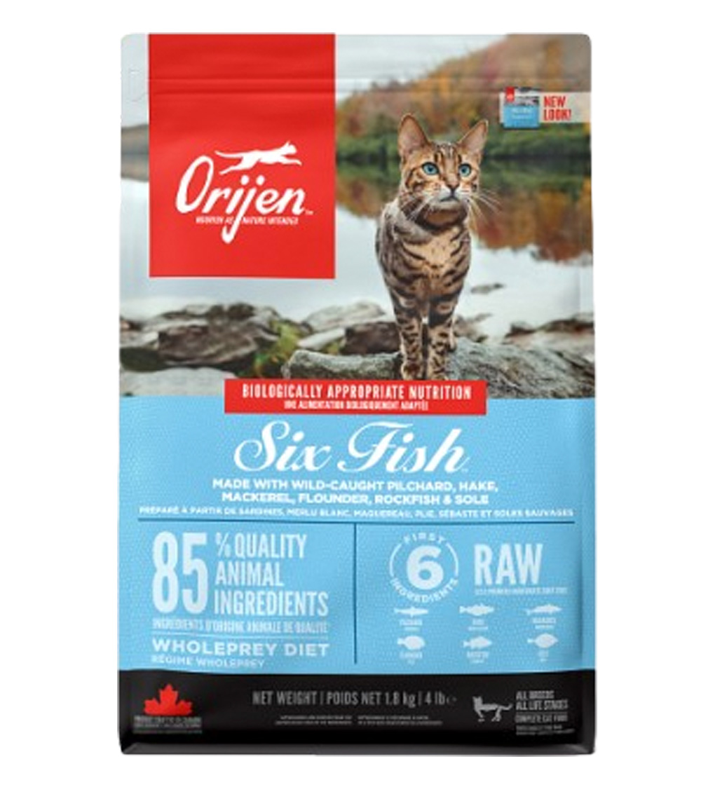Корм беззерновой гипоаллергенный для кошек Ориджен 6 рыб (ORIJEN 6 FISH for CAT)