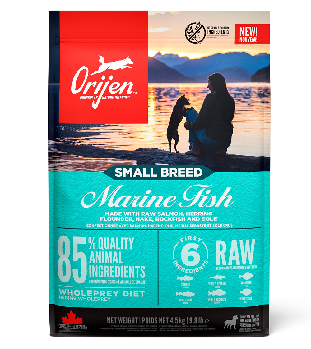 Корм беззерновой Ориджен Марин Фиш Смол Брид (ORIJEN MARINE FISH SMALL BREED DOG) для взрослых собак мелких пород