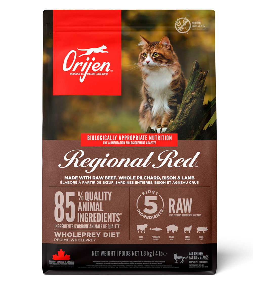 Корм беззерновой ORIJEN CAT REGIONAL RED (Ориджен Регионал Рэд) для взрослых кошек