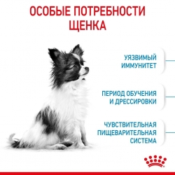 Корм для собак Royal Canin X-Small Puppy (для щенков от 2 до 10 месяцев миниатюрных размеров) Image 2