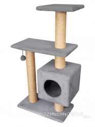 Игровой комплекс Буран для кошек Cat House (мех, сизаль), 106 см Image 1