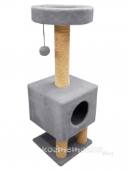 Домик на ножках Cat House с шариком на резинке (мех, сизаль), 1,05м Image 1