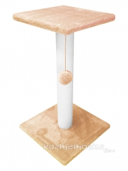 Когтеточка с полкой Cat House (мех, хлопок), 70 см Image 1