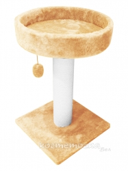 Когтеточка лежанка круглая Cat House (мех, хлопок), 55 см Image 1