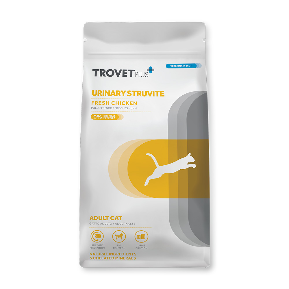 Диетический корм Trovet Plus Adult CAT Urinary Struvite Fresh Chicken для кошек при мочекаменной болезни (свежая курица)