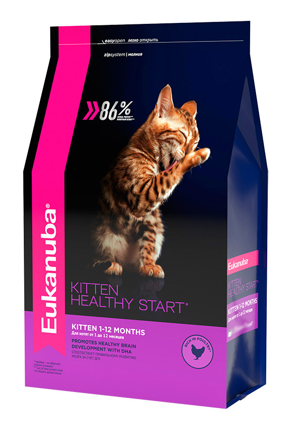 Сухой корм для котят Eukanuba Kitten Healthy Start (курица)