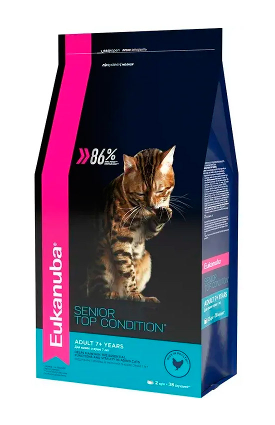 Корм для котов старше 7 лет Eukanuba Senior Top Condition (курица)