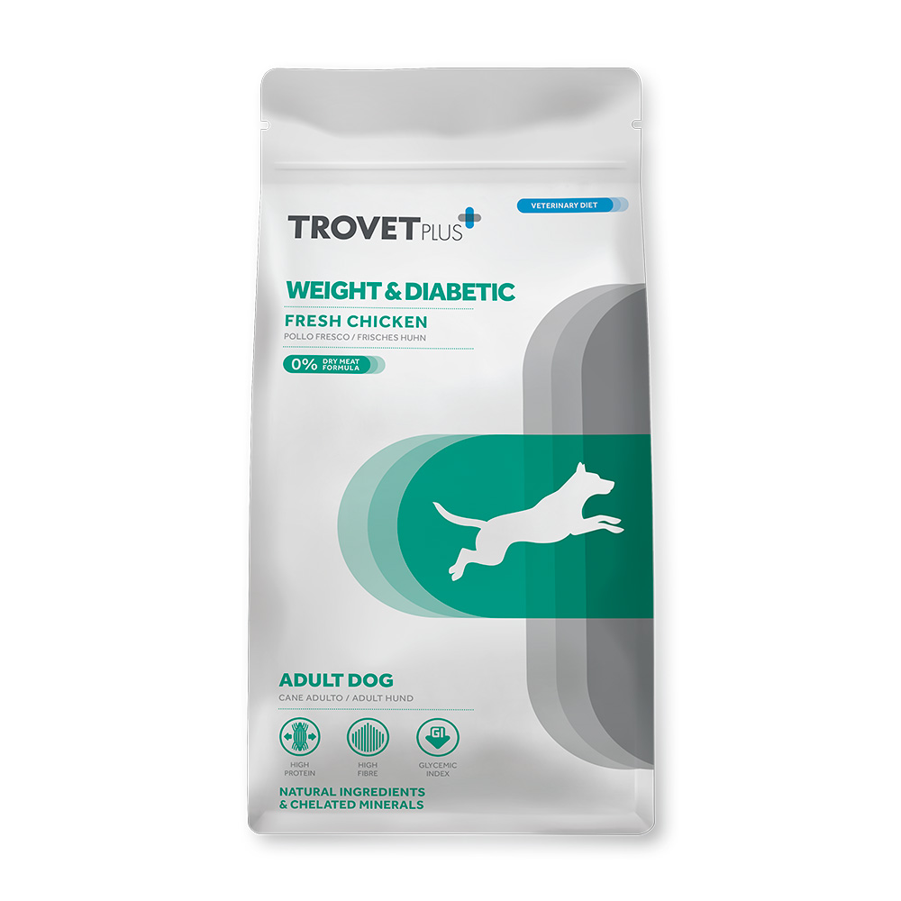 Диетический корм Trovet Plus Adult Dog Weight & Diabetic Fresh Chicken для собак с избыточным весом/диабетом (свежая курица)