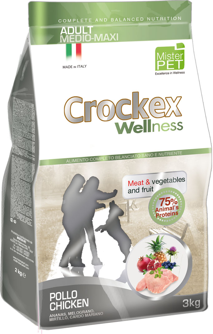 Корм Крокекс для взрослых собак средних и крупных пород с курицей (Crockex Dog Adult Medium-Maxi Chicken & Rice)
